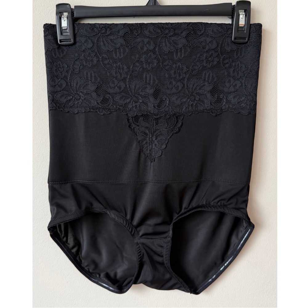 Heavenly Secrets Shape-wear Hi-Waist Tummy Control Shaping Brief 1X Black